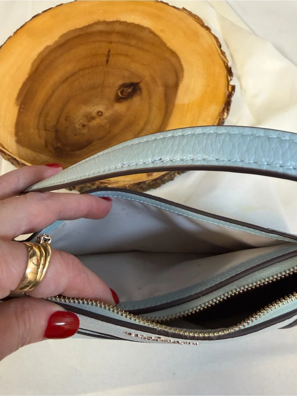 KATE SPADE Lena Small Pieced Color Block Multi Blue & White Color Shoulder Bag